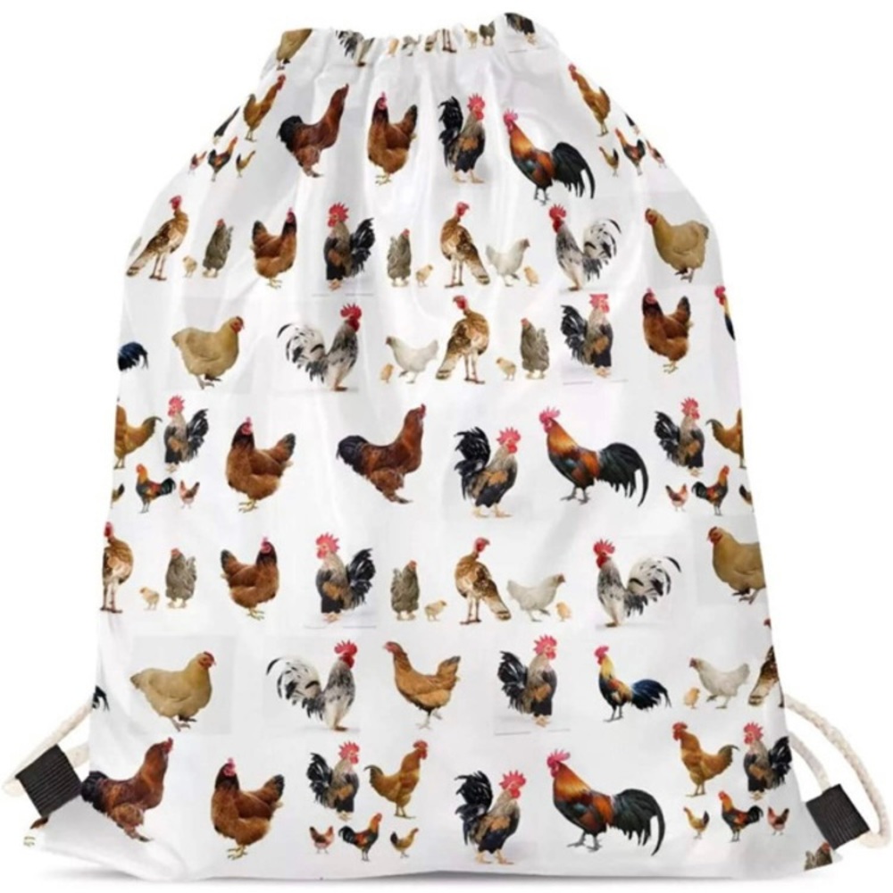 INSTANTARTS Chicken Drawstring Bag